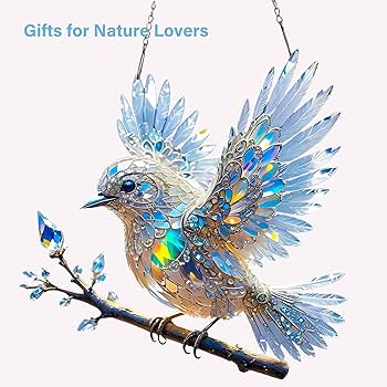Amazon.com: 2025 New Crystal Sky Bluebird Stained Art